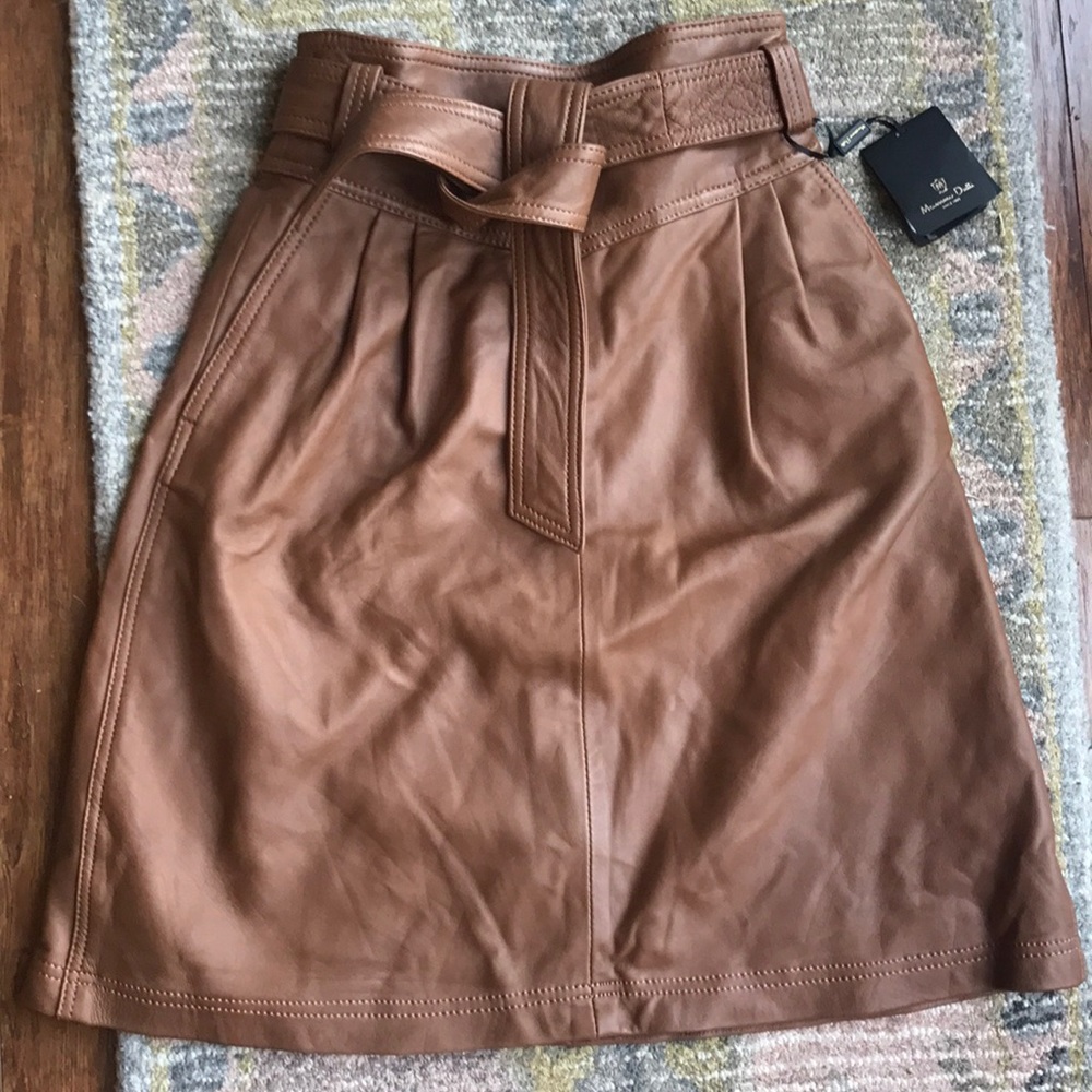 Perfect Fall Leather Midi Skirt MEDIUM